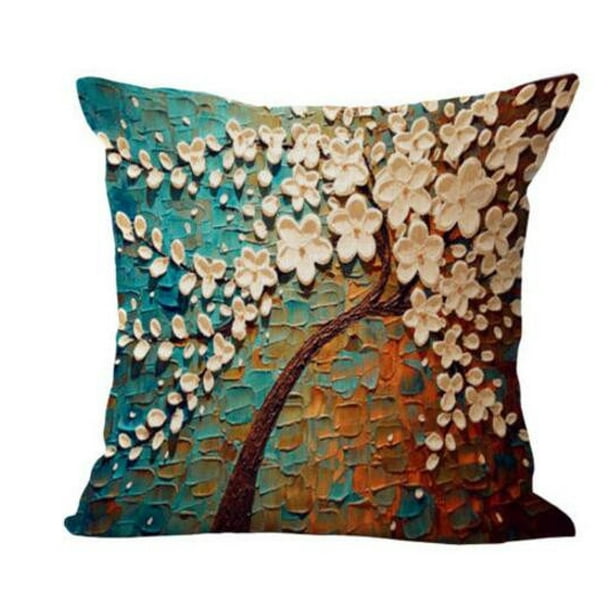 Printing Flower bird fish Pillow Case Cotton Linen Cushion Cover For Home Decor